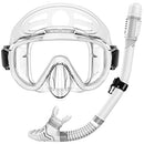 Zipoute Snorkel Dry Top Snorkeling Gear Panoramic Anti-Leak M61019 - White Like New