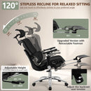 COOLHUT ERGONOMIC MESH OFFICE CHAIR FOOTREST BIG AND TALL - BLACK - Like New