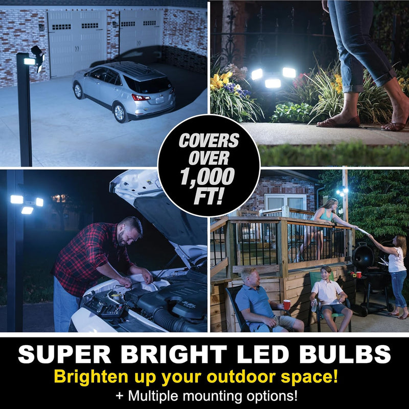 Bell+Howell Bionic Flood Light ASON TV, Solar Lights Outdoor Waterproof - Black - Like New