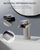 Bathlavish Brushed Nickel Bathroom Faucet Single Handle Waterfall B-66009N - Brand New