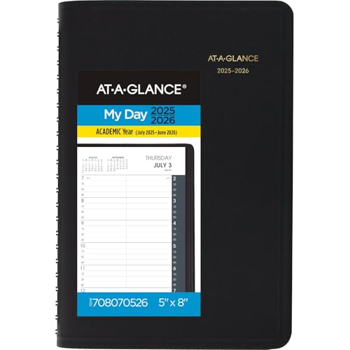 AT-A-GLANCE Planner 2025-2026 Academic Daily Appointment Book 5" x 8" 7080705 - Like New
