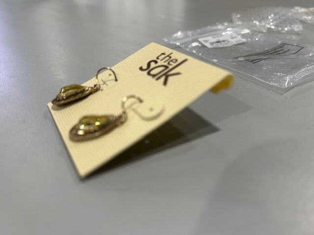 THE SAK SILVER MOP EARINGS - SILVER - Brand New