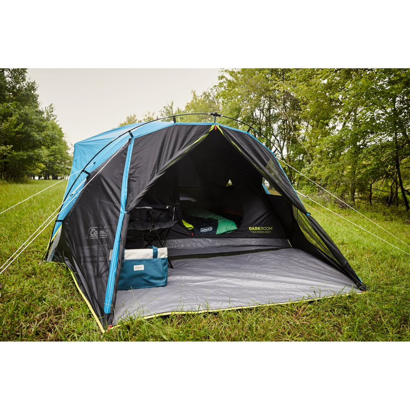 COLEMAN 6-PERSON CARLSBAD DARK ROOM DOME CAMPING TENT WITH SCREEN ROOM - BLUE - Like New