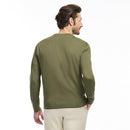 44S6S024 By Saks Fifth Avenue Olive Men's Size XL Jersey Stitch Crewneck Sweater - Brand New