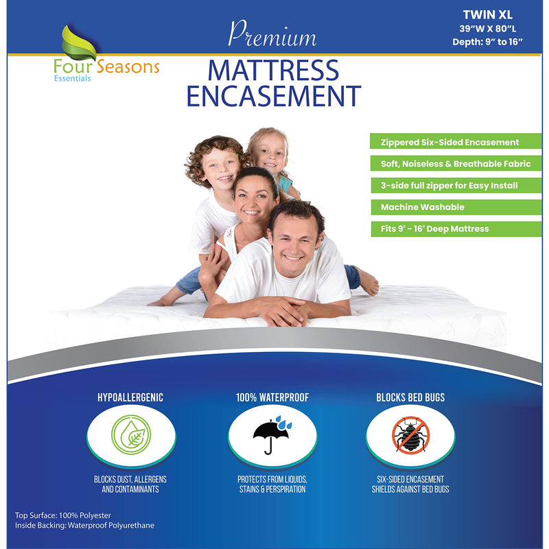 Twin Extra Long (XL) Mattress Protector Zippered Bed Bug Waterproof Encasement - Brand New