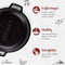 CUISINEL CAST IRON DUTCH OVEN 7-QUART PRE-SEASONED 2-IN-1 MULTI-COOKER - BLACK - Like New