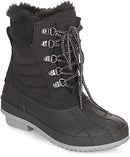 Khombu Women's Kathleen Waterproof Boot Mid Calf Black/Gray Size 9 - Brand New
