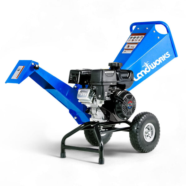 LANDWORKS WOOD CHIPPER SHREDDER HEAVY DUTY 7 HP GAS COMPACT GUO067 - BLUE - Like New