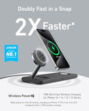 ANKER IPHONE 16 FOLDABLE 3-IN-1 WIRELESS CHARGING STATION QI2 BH BLACK - Like New