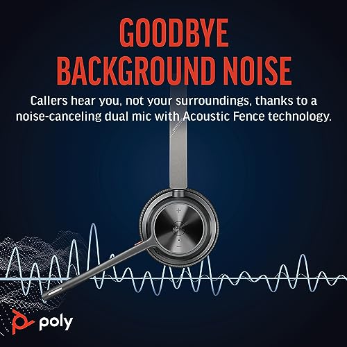 POLY VOYAGER 4320 UC WIRELESS HEADSET CHARGE STAND PLANTRONICS VA4320 - BLACK - Like New
