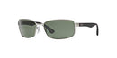 RAY BAN RB3478 004/58 60-17 POLISHED GUNMETAL FRAME G-15 GREEN LENSES - Like New