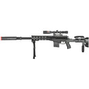 UK ARMS P2668 TACTICAL SPRING POWERED AIRSOFT SNIPER RIFLE SCOPE & BIPOD - BLACK - Brand New