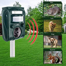 AMERFIST SOLAR ANIMAL REPELLER, ULTRASONIC REPELLENT - GREEN - Like New