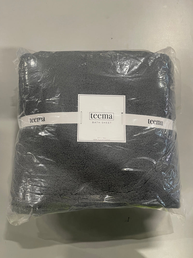 TEEMA LUXE BATH SHEET 40"X70" 100% TURKISH COTTON - CHARCOAL - Like New