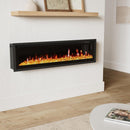GINOST 50" ELECTRIC FIREPLACE INSERTS AND WALL MOUNTS - BLACK - Like New
