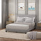 FURINNO LAVAL BUTTON TUFTED UPHOLSTERED PLATFORM BED FRAME, QUEEN, GLACIER.GRAY - Like New