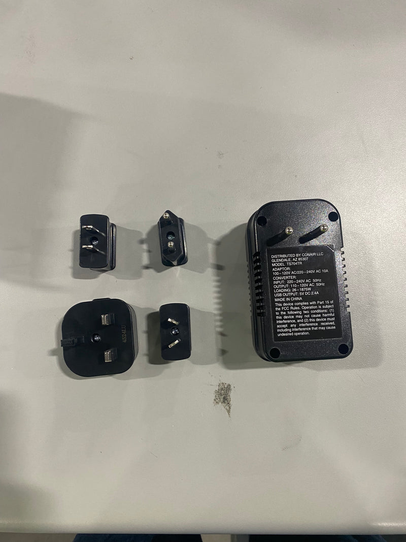 CONAIR TRAVEL SMART ALL-IN-ONE MULTIPLE SOCKET ADAPTER CONVERTER SET - BLACK - Like New