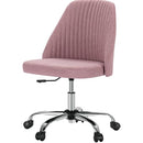 HOMEE ARMLESS OFFICE CHAIR WITH WHEELS ADJUSTABLE HEIGHT 360 SWIVEL - PINK - Like New