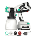 LITHELI 40V HVLP PAINT SPRAYER GUN  2.5AH BATTERY CHARGER - SILVERY WHITE - Like New