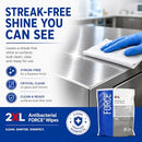 2XL Antibacterial Force Disinfecting Wipes, Bucket Refill, 6" x 8", B086RM4HBT - Brand New