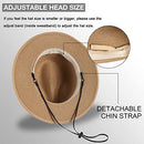 LIVINGSTON FASHIONABLE WIDE BRIM STRAW PANAMA HAT FOR MEN & WOMEN TRIPLE BELT - Brand New
