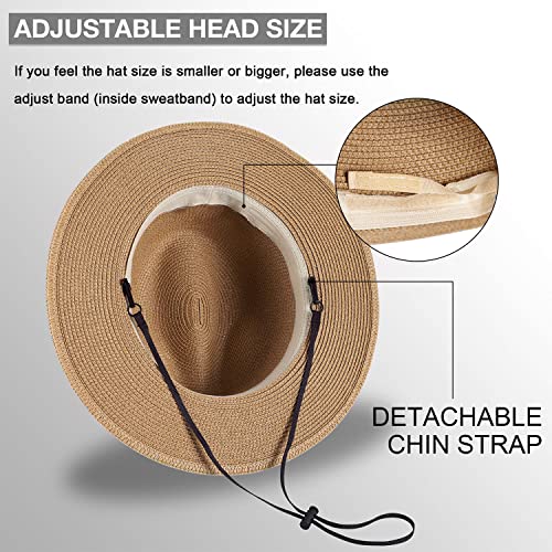 LIVINGSTON FASHIONABLE WIDE BRIM STRAW PANAMA HAT FOR MEN & WOMEN TRIPLE BELT - Brand New