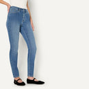 AMAZON ESSENTIALS WOMEN'S HIGH RISE HIGH STRETCH SKINNY MEDIUM BLUE 18L - Brand New