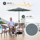 ABBA PATIO 9FT LYON OUTDOOR PATIO UMBRELLA WITH TILT AND CRANK 9-38-8 - GRAY - Like New