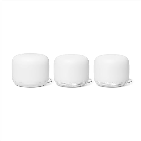 Nest WiFi Router 2 Points WiFi Extender Smart Speaker 3 Pack H2D - White Like New