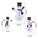 Pre Lit Christmas Snowman Family, Set of 3 Snowman with Lights B08K4C3YTQ - Brand New