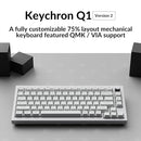 KEYCHRON Q1 QMK CUSTOM MECHANICAL KEYBOARD FULLY ASSEMBLED VERSION 2 - WHITE Like New