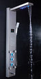 ELLO&ALLO LED RAINFALL WATERFALL SHOWER HEAD RAIN MASSAGE SYSTEM, BRUSHED NICKEL - Like New