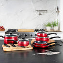 PAULA DEED PAULA DEEN 12 PIECE COOKWARE SET PD12PASRM - RUBY RED - Like New