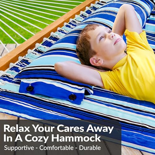 SUNNYDAZE QUILTED OUTDOOR HAMMOCK WITH SPREADER BARS - LYCHEE SPICE - Like New