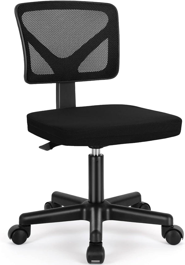 AFO Small Desk Chair Armless with Ergonomic Lumbar Support - Black - Like New