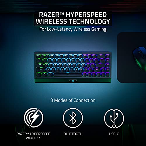 RAZER BLACKWIDOW V4 MINI HYPERSPEED WIRELESS HOT SWAPPABLE 65% KEYBOARD BLACK - Like New
