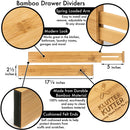 KLUTTER KUTTER BAMBOO DRAWER DIVIDERS - SET OF 4 - NATURAL - Like New