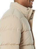 AMAZON ESSENTIALS MENS HOODED LONG PUFFER COAT - SIZE: MEN 2XL - TAN - Brand New