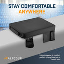 ALPCOUR PORTABLE EXTRA THICK STADIUM SEAT CUSHION BLEACHER STRAP - BLACK - Brand New