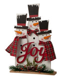 Glitzhome Christmas Table Decor 18 Inches Wood Snowman Ornaments B08GFCZW5P - Like New