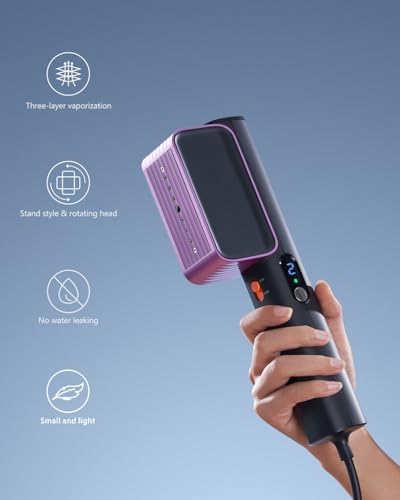 NEXDOO G7 2-IN-1 PROFESSIONAL 100-240V DUAL VOLTAGE STEAMER - BLACK/PURPLE - Like New
