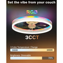 ORREN ELLIS 20" SMART FLUSH MOUNT CEILING FAN RGB & CCT DIMMABLE LED - WHITE - Like New