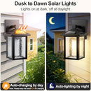 BESLOWE SOLAR WALL LIGHTS OUTDOOR ALUMINUM DUSK 3000K 5000K 2 PACK - BLACK - Like New