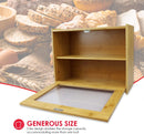 HOME BASICS 2 Tier Bamboo Bread Box Peek Acetate Window BB37221 - Natural Like New