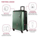 SWISSGEAR ENERGIE HARDSIDE MEDIUM CHECKED SPINNER SUITCASE - VERDUN GREEN - Brand New