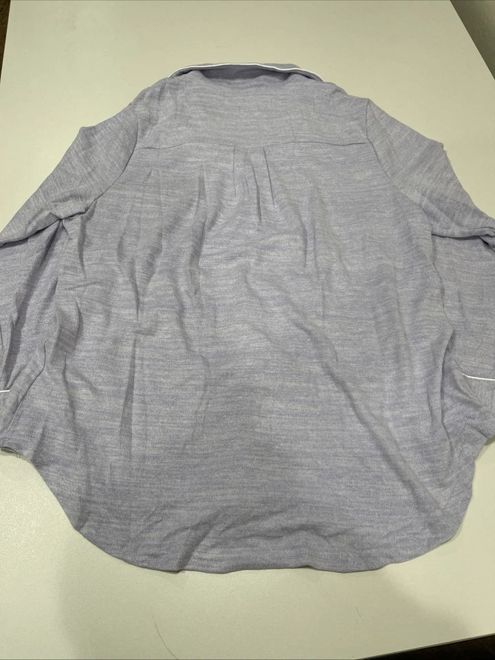 AAMIKAST WOMEN'S LONG SLEEVE BUTTON DOWN PAJAMA SET -SIZE: L - PURPLE LAKE - Brand New