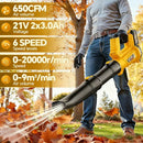 ELRINA CORDLESS LEAF BLOWER W/ 2X 3.0AH RC-3006 - ORANGE - Like New