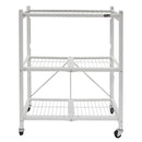 ORIGAMI 3-TIER FOLDABLE STORAGE SHELVES, HEAVY DUTY SHELF RACK UNIT - WHITE - Like New