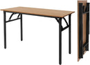 AZL1 LIFE CONCEPT DESK, 47IN FOLDING COMPUTER TABLE - BLACK FRAME/LIGHT WALNUT 2 - Like New