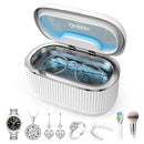 ONLIKIN 45KHZ ULTRASONIC JEWELRY CLEANER, 35W, 5 TIMER, QUIET, HCU01A - WHITE - Like New